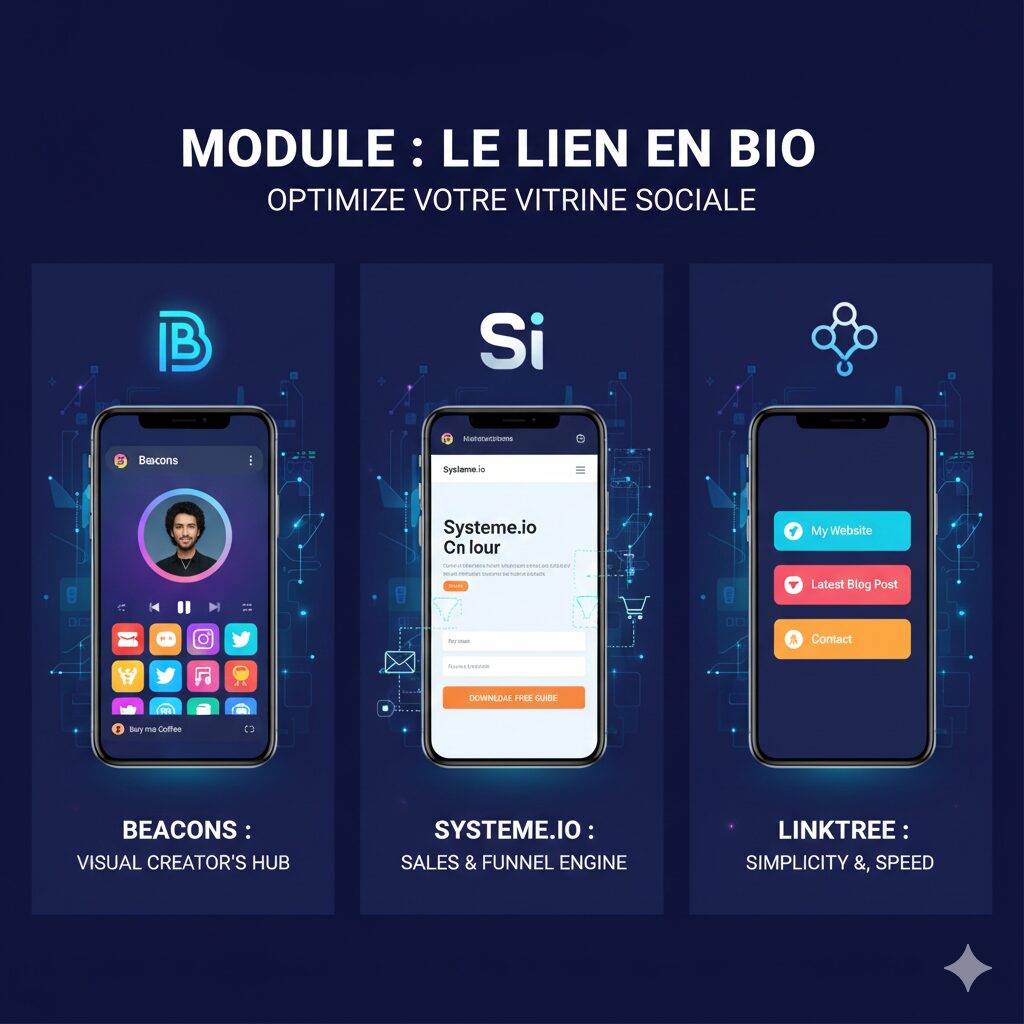 Linktree, Beacons, Systeme.io : Quel outil choisir pour ses réseaux ?